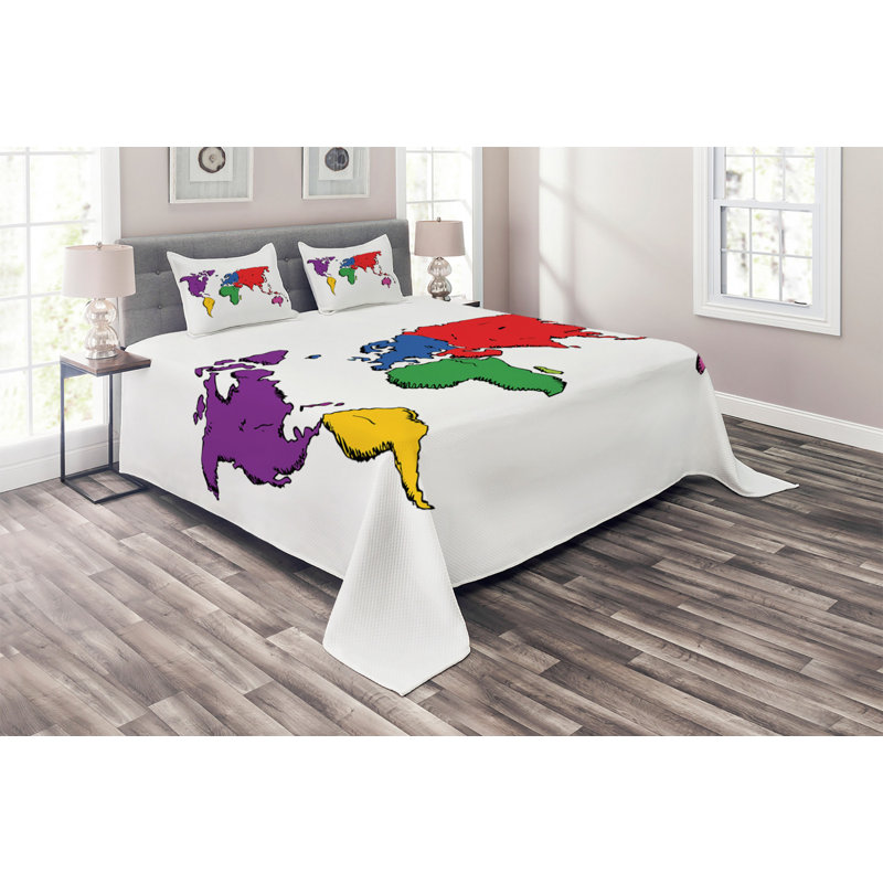 Eclectic Coverlet, King Bedspread + 2 Shams