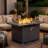 Rectangular Outdoor Propane Fire Pit Table With Aluminum Tabletop And Burner Cover