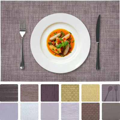 PVC Vinyl Placemats Set of 4 Rectangle Heat Resistant Mats for Dining Table Christmas Decor and Gifting