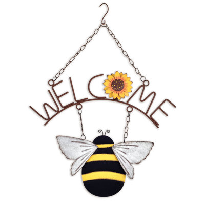 Panneau de bienvenue bourdon et tournesol