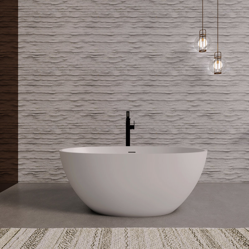 Baignoire de trempage autoportante à surface solide de 55 pouces