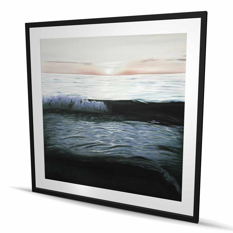 Desaturated Sunset - Turquoise Framed Matted Print for Decor
