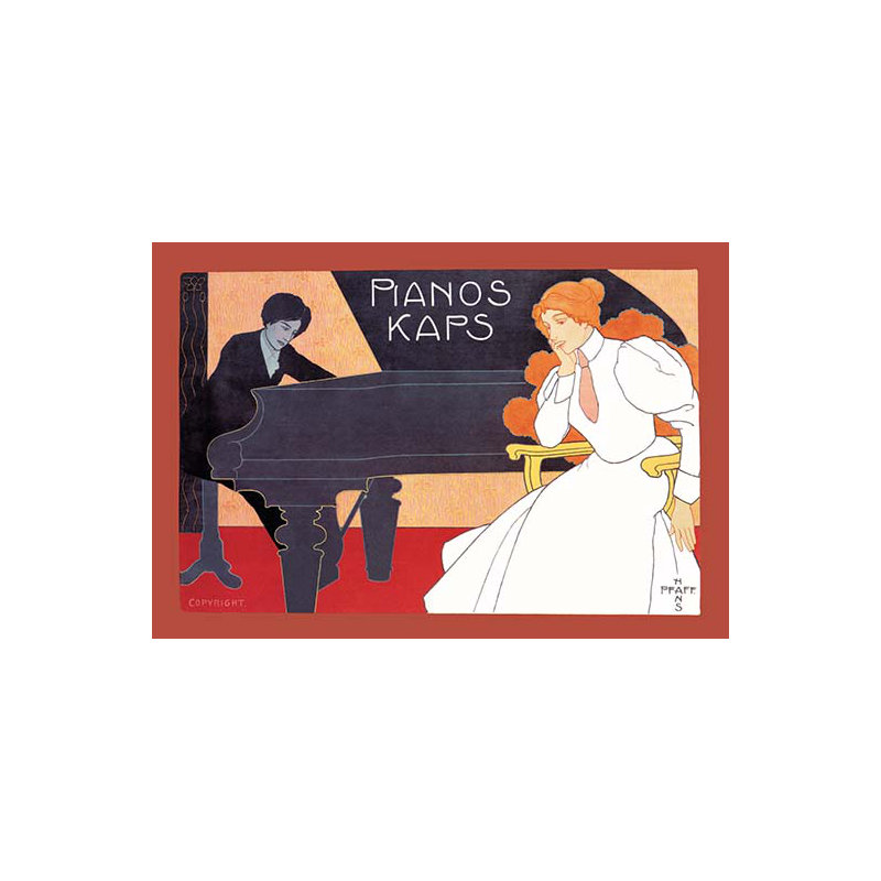 « pianos kaps » par hans pfafe, affiche rétro