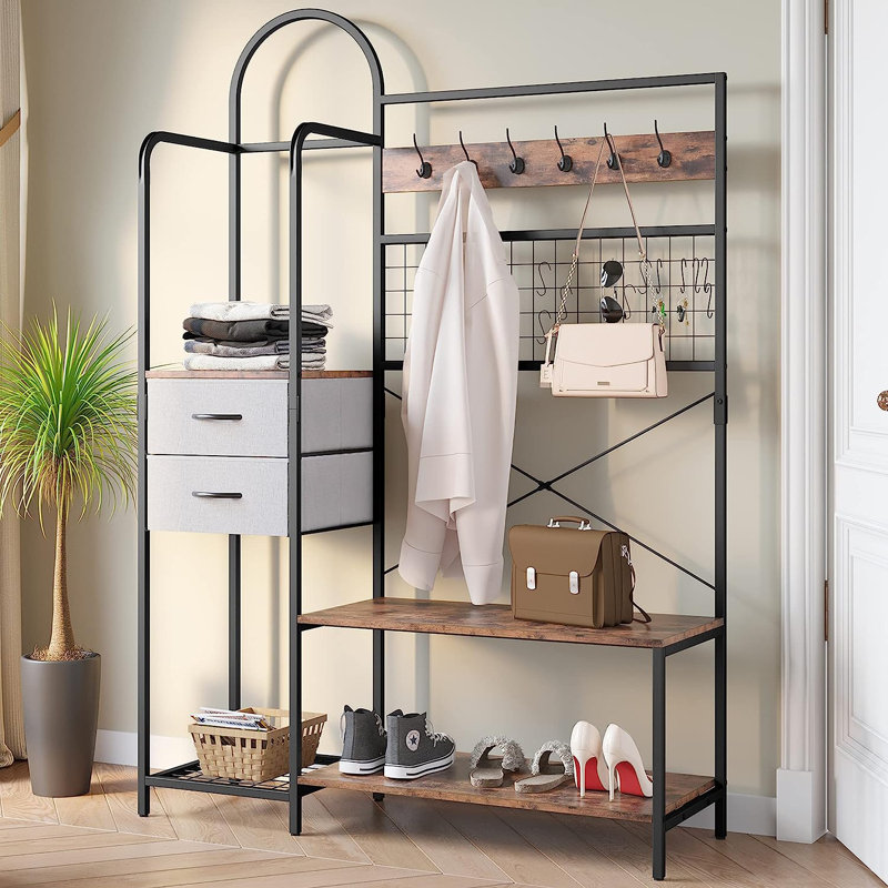 Hall Tree 47.24'' Wide with Shoe Storage