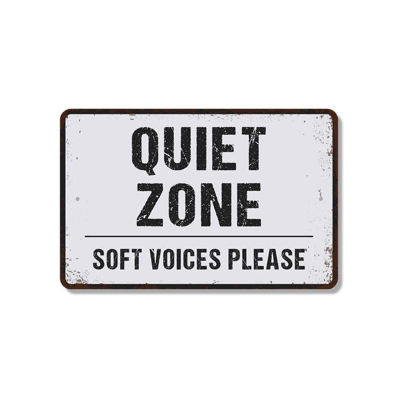 Enseigne en plastique 8 po x 12 po Quiet Zone (paquet de 2)