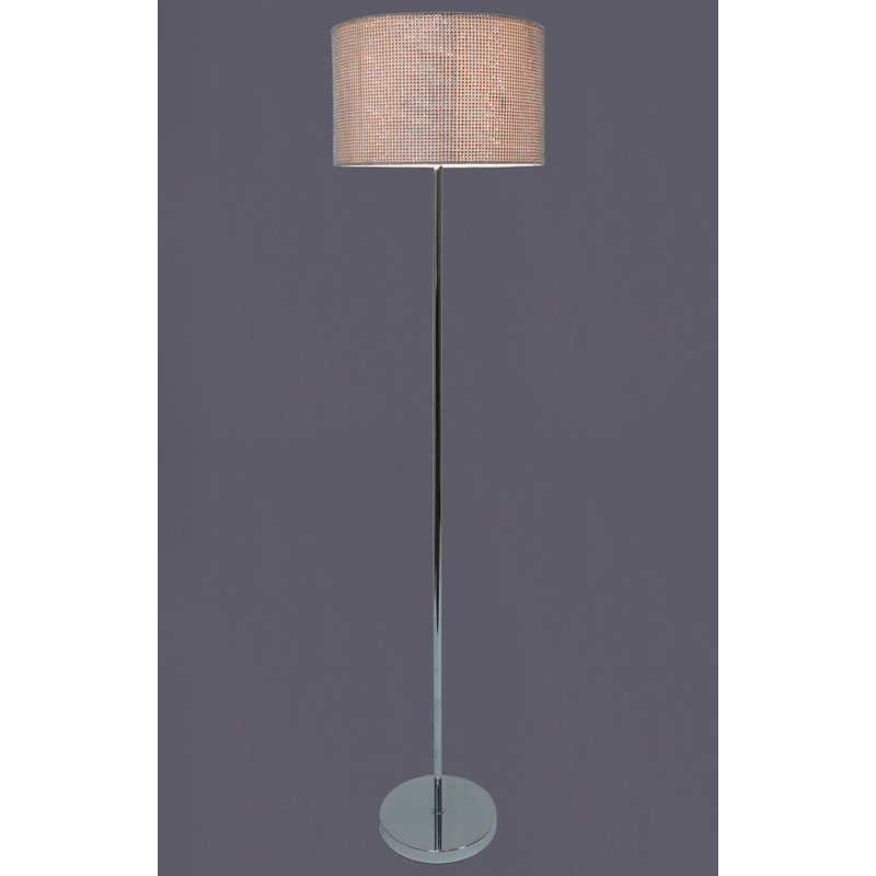 Wombwell 148cm Traditional Floor Lamp, Silver