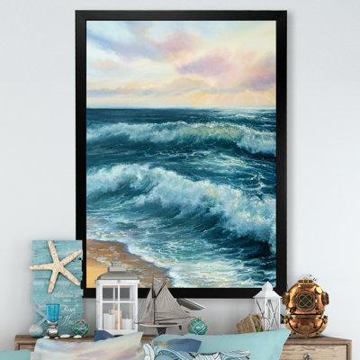 «Wild Blue Ocean Waves XVIII», reproduction d'art sur toile nautique et côtière