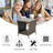 PE Rattan Patio Side Table Set of 2 - Outdoor Wicker End Table with Black Glass Top, Rattan Coffe Table in Iron Frame for Backyard Balcony Poolside, Dark Brown
