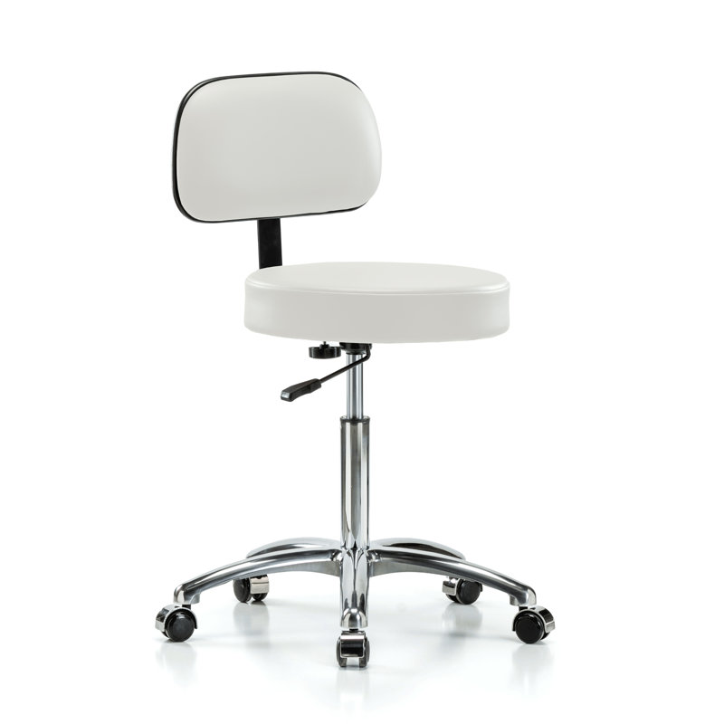 Tabouret réglable en hauteur avec dossier Brockhaus PERCH Chrome Walter | Hauteur du banc moyen: 21 à 28,5 po