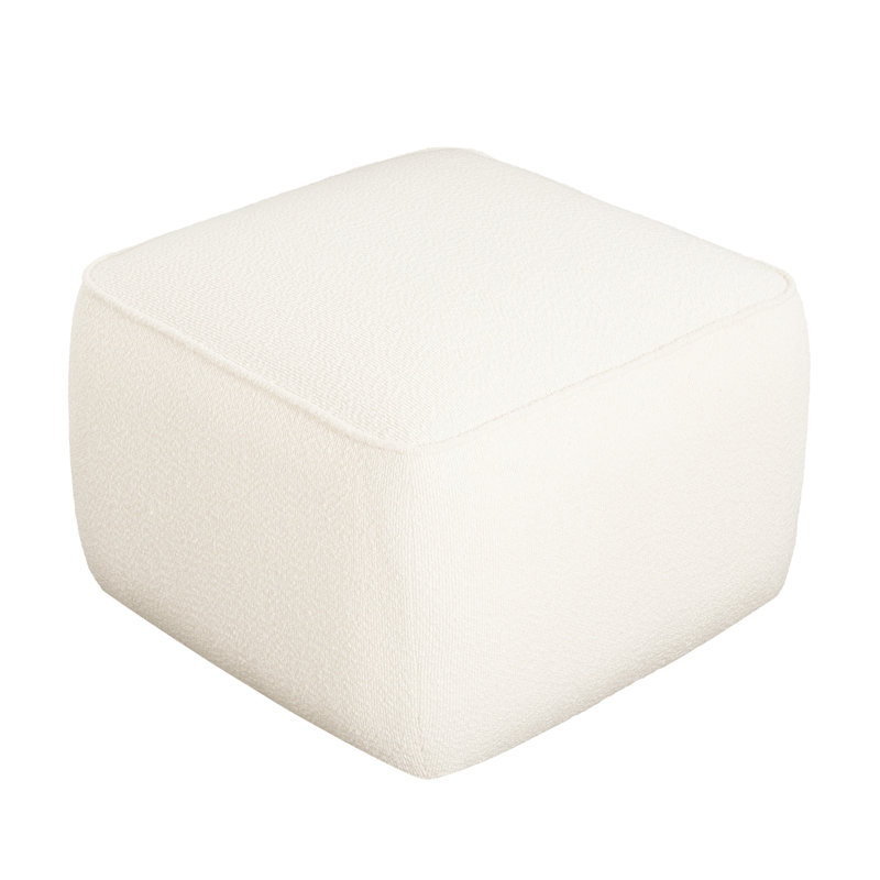 White Boucle In Square Shape With Dense Foam Padding And Pocket Coil Spring System For Maximum Comfort, A Modern Home Ambiance, 22.21” W X D 16.46” H - Covered Non Marking Foot Caps, Modular ,