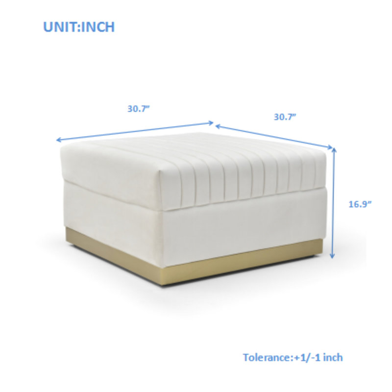 Velvet For Living Space - Modern Upholstered With Vertical Tufting Home Decoration Contemporary, Beige