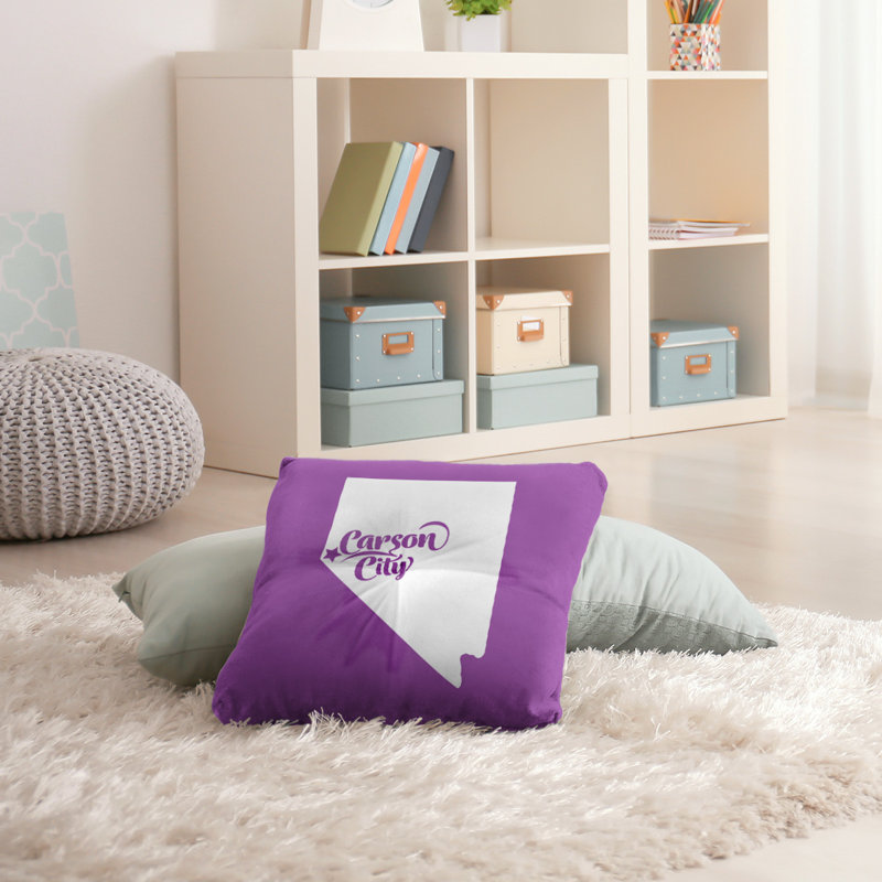 Coussin de sol touffeté nevada, 30 po x 30 po, Violet, Ville de Carson City