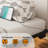 Floating Bed Frame with LED Lights Metal Slats Underbed Storage Space No Box Spring-118619525