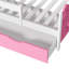 Structure de lit S en rose et blanc, ornée d'une lune étoilée, 8 lattes en bois massif, aucun sommier nécessaire, assemblage facile, style contemporain pour, décoré, printemps, à assembler, look