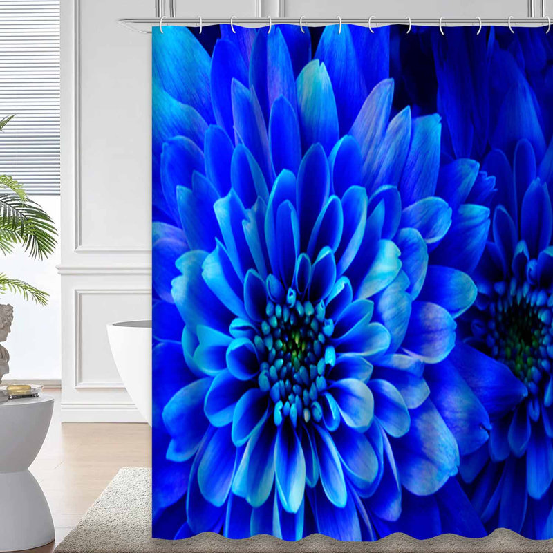 Rideau de douche Flower Blossom avec 12 crochets, L 72 po x l 78 po