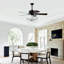 52'' Crystal Shade Ceiling Fan Lamp ,3 Speed ,4 Timing , 5 Reversible Blades Crystal Ceiling Fan ,5PCS*E12  (NO Include Bulb) --  Hand Pull Chain
