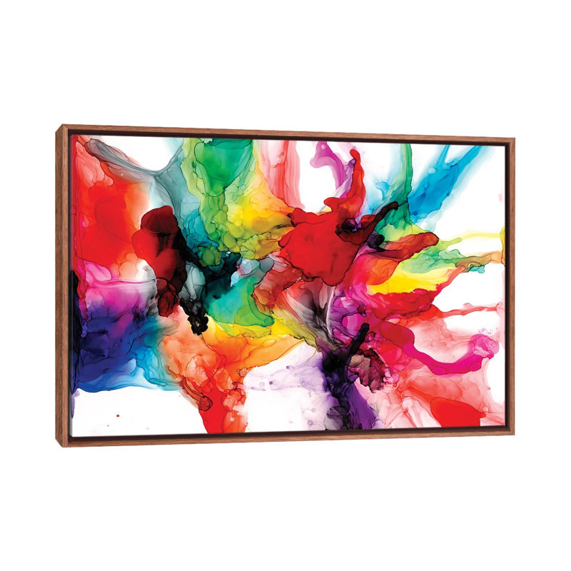 « Jeweltone Prism II » par Jennifer Goldberger-impression, H 26 po x l 40 po x 1,5 po, Toile avec cadre en bois classique
