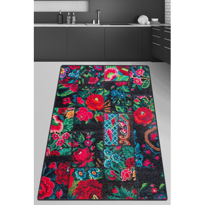 Stylish Area Rug, 4.6 x 6.2 Feet, 100% Polyester, 0.4 in Pile Height | Antibacterial, Non-Slip Underside, Machine Washable | Perfect for Living Room, Bedroom, and Dining Spaces, Durable & Easy to Maintain