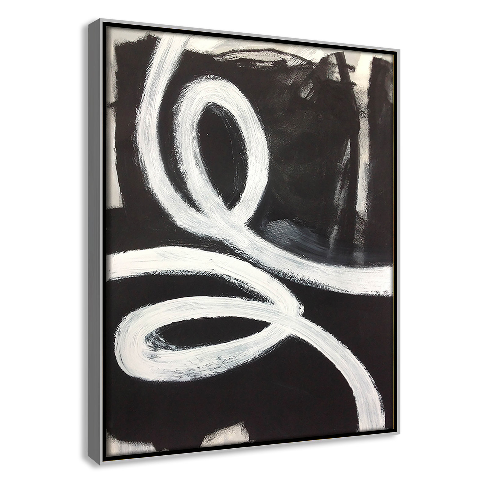 Bronte "Swirly Swirls I" Print, 15.5" H x 12.5" W x 2" D, Silver Floater Framed, No