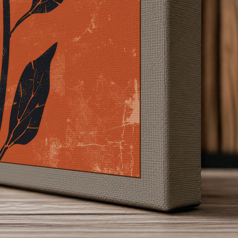 Golden Daisy Botanical - Wrapped Canvas, 36x24 - 91.4 x 61.0 cm, Taupe Border