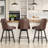 Swivel Bar Stool of 1 / 2, 24" Counter Height Bar Stool with Back, PU Leather Upholstered Counter Stool with Solid Wood Legs for Kitchen, Home Bar-394818102-395118673