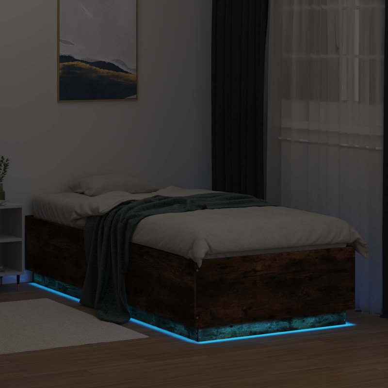 Bed Frame, Smoked Oak
