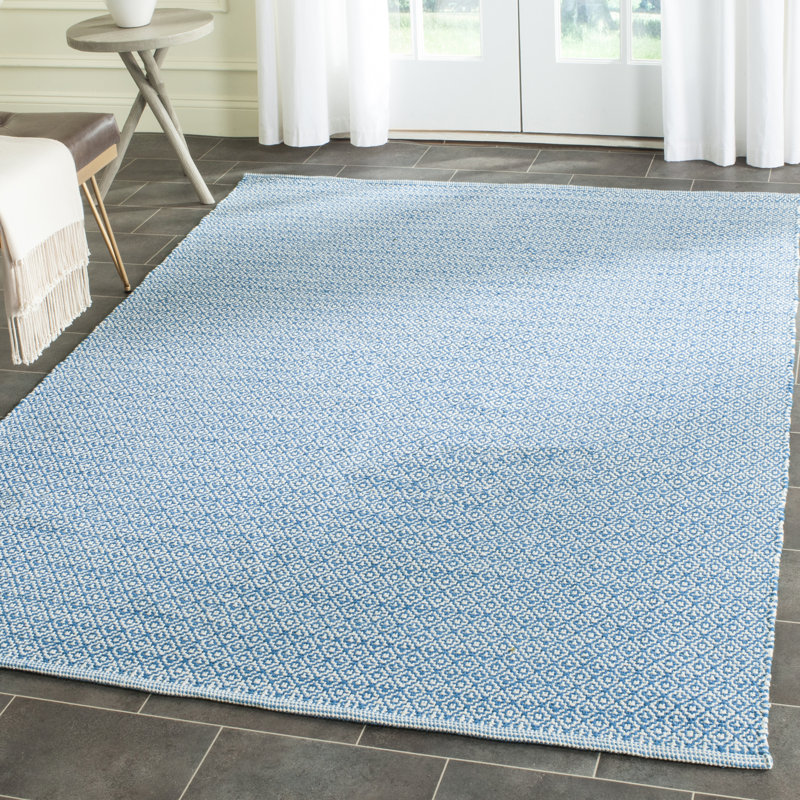 Dunleavy Geometric Cotton Hand Woven Area Rug, Rectangle 122 x 183 cm