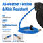 Enrouleur de tuyau d'air rétractable robuste - tuyau hybride de 3/8 po x 25 pi - à double bras, rembobinage automatique, 300 PSI maximum, support principal de 5 pi, support pivotant à 180 ° - montage mural / au plafond, fabrication en acier
