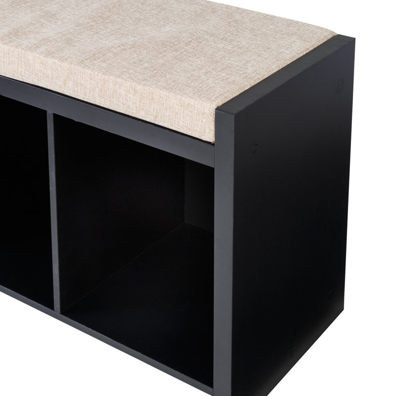 3 Pair Shoe Storage Bench, Black