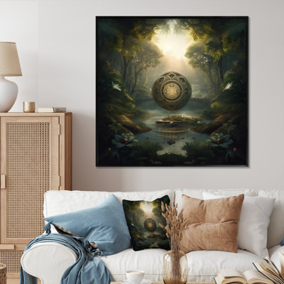 Sacred Mandala Hovering In Mystical Landscape I - Abstract Landscape, reproduction d'art sur toile