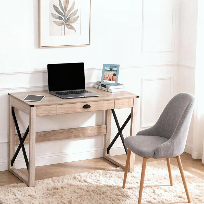 X-Frame Writing Desk with Drawer