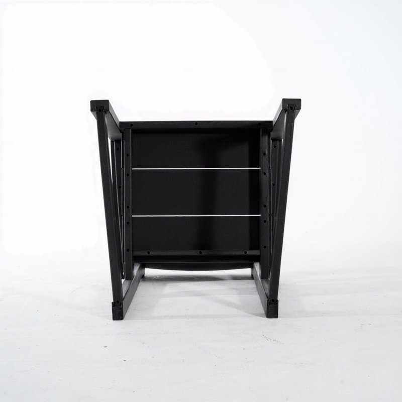 Outdoor Garden Armchair, HDPE Modernist Design With Backrest, Black