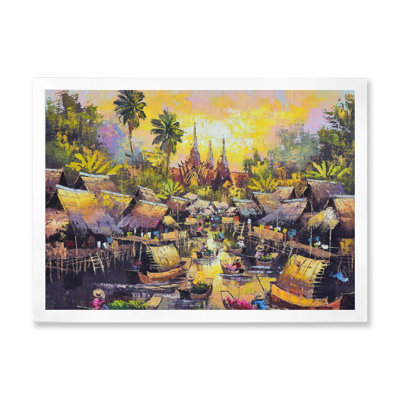 «Vintage Asian Waterside Life VII», reproduction sur toile