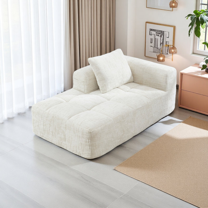 Divan-lit modulaire minimaliste pour salon, salon et chambre à coucher, Beige