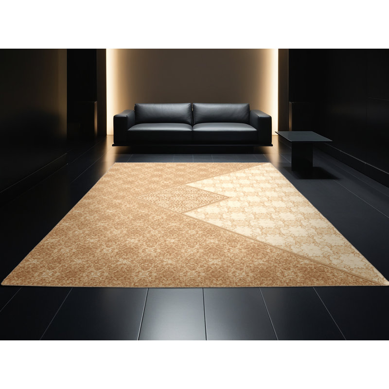 Tapis d'inspiration mondiale brun lavable à la machine Penola, 8 x 10