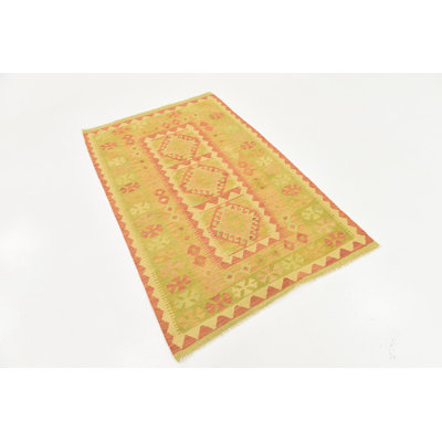 Tapis intérieur de la laine 3 pi 2 po x 5 pi "one-of-kind" à la main noué la new age Elland