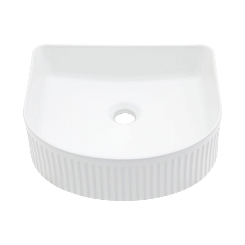 Lavabo de salle de bain en céramique blanche 15,69 "X 13,69"