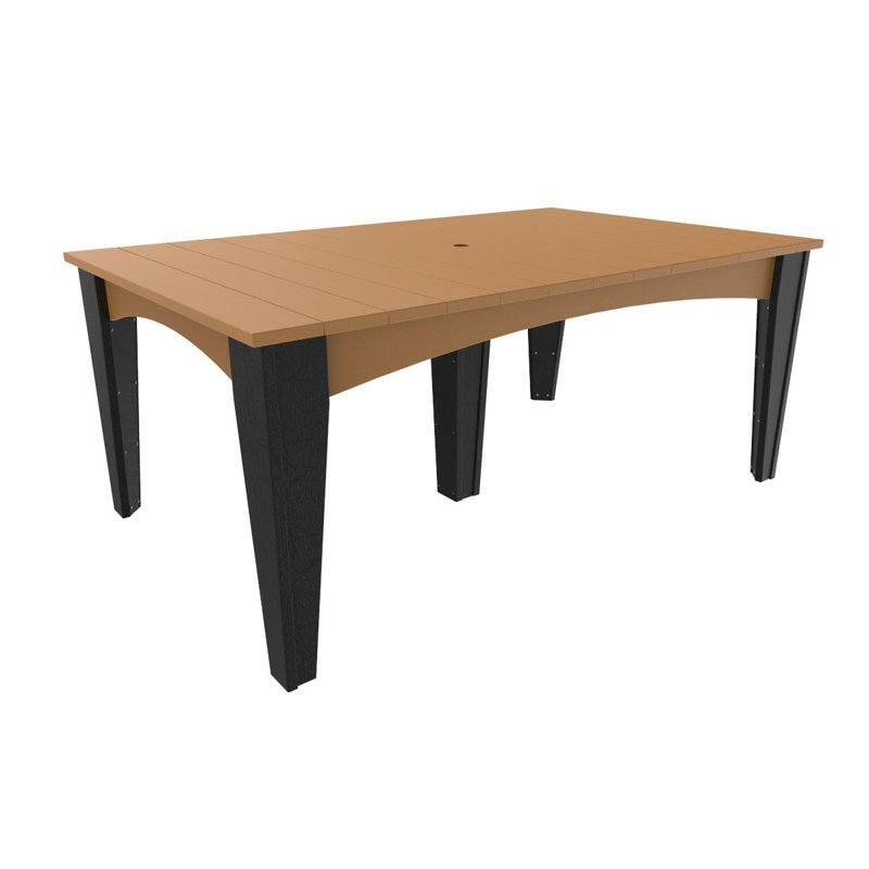 Gullane Rectangular Outdoor Dining Table With Umbrella Hole , 22'' in. W 44'' in. D, Black, Cedar