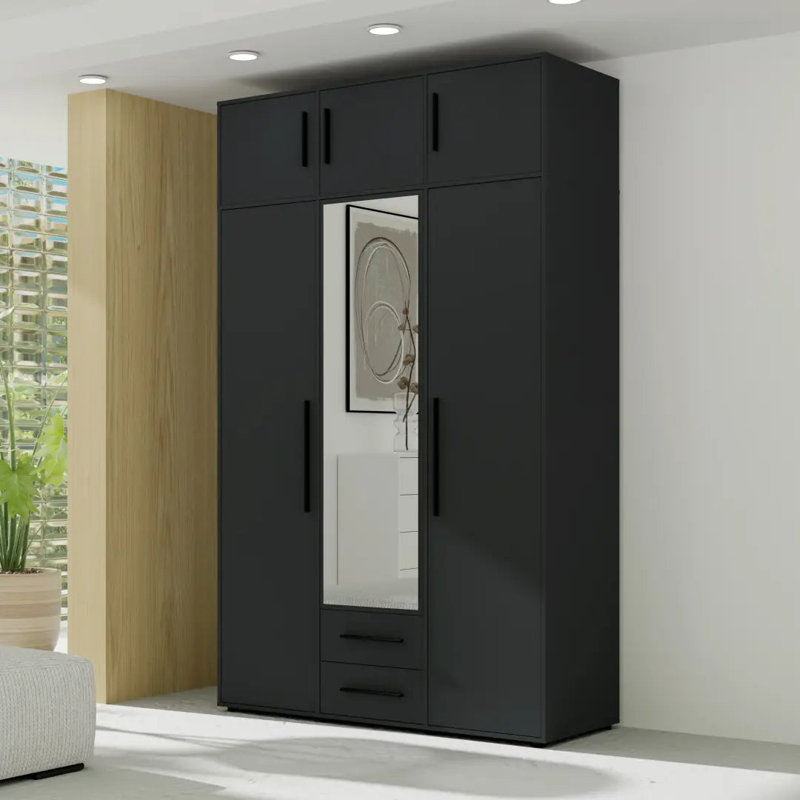Sunde Manufactured Wood Wardrobe, Black