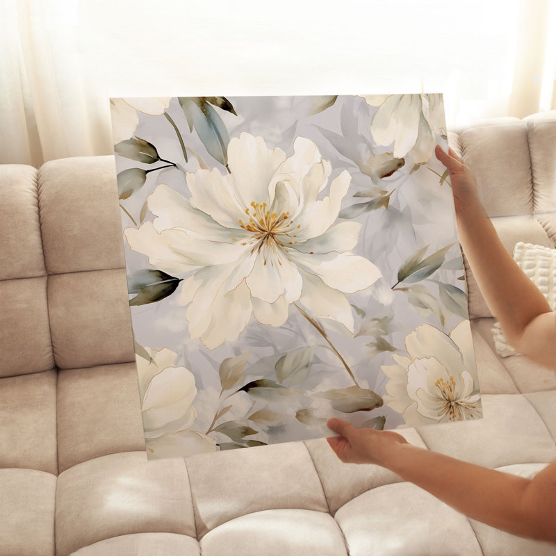 «Floral Floral Myst», reproduction d'art moderne sans cadre, H 12 po x l 12 po
