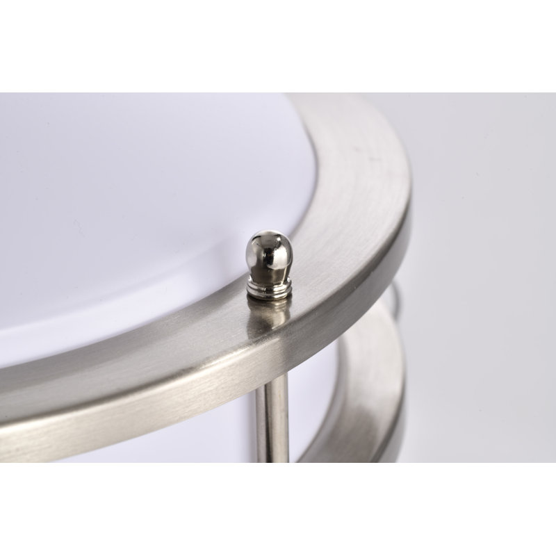 Florez 1-Light Integrated LED CCT Selectable Flush Mount, 3.75" H x 10" W x 10" D, Brushed Nickel