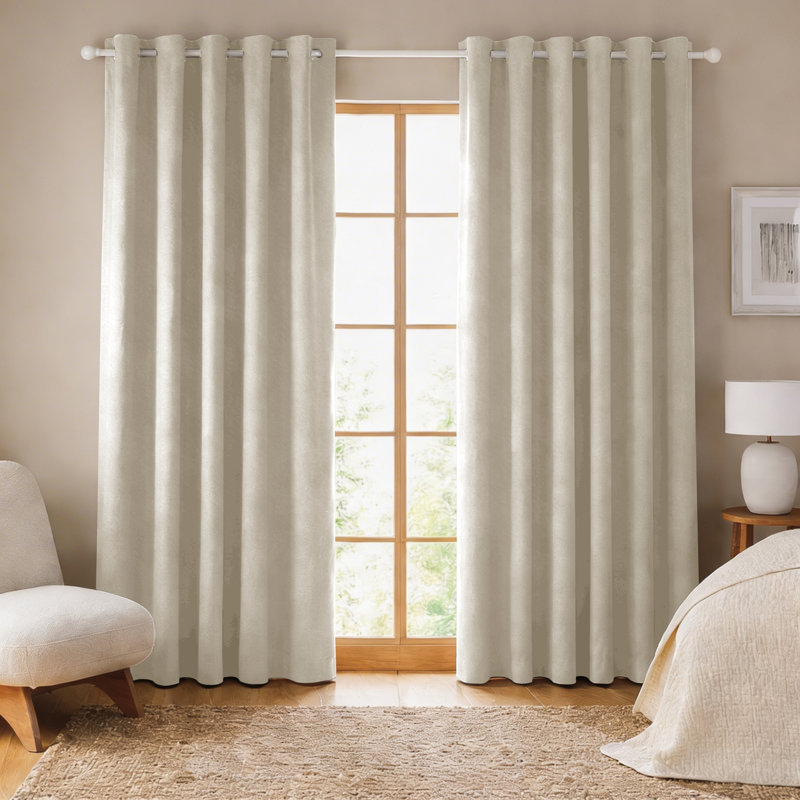 260 GSM Thermal Blackout Eyelet Curtains, Cream, 228cm Width x 228cm Drop