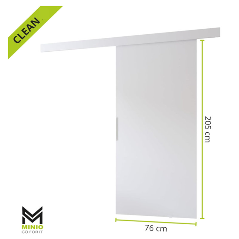 Calliope Veneers Sliding Doors, White, 205cm H x 76cm W x 1.6cm D