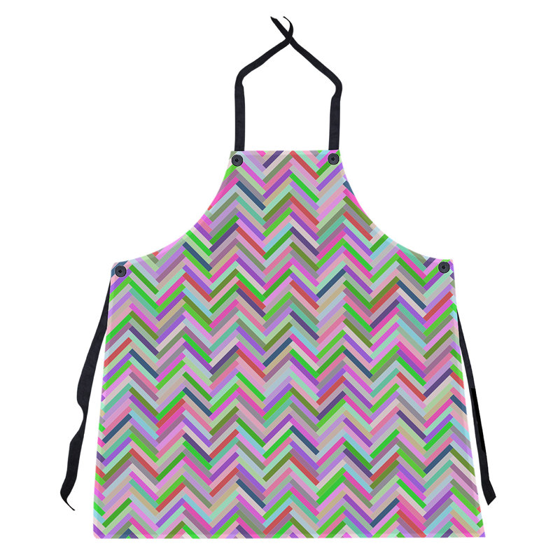 Tablier à chevrons, Rose/vert