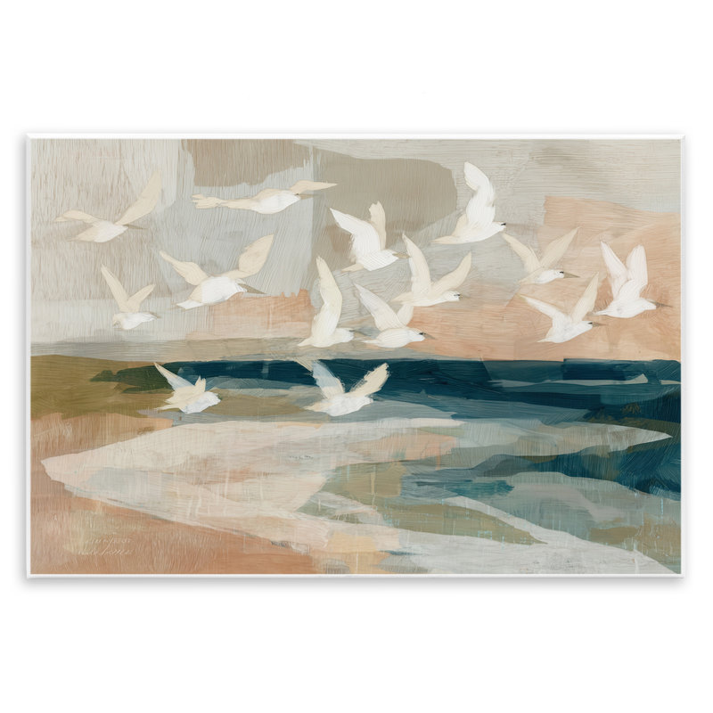 Oiseaux en vol au-dessus de l'eau, plaque murale, design par Chromatique Tempête Studio, 13 x 19