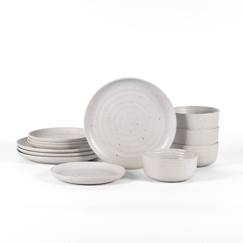 Service de vaisselle Earth & Clay, Blanc, 12