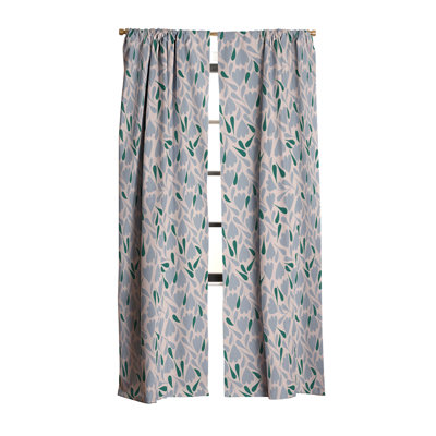 Menina Lisboa Blue Green Flowers Blackout Curtain (1 Panel)