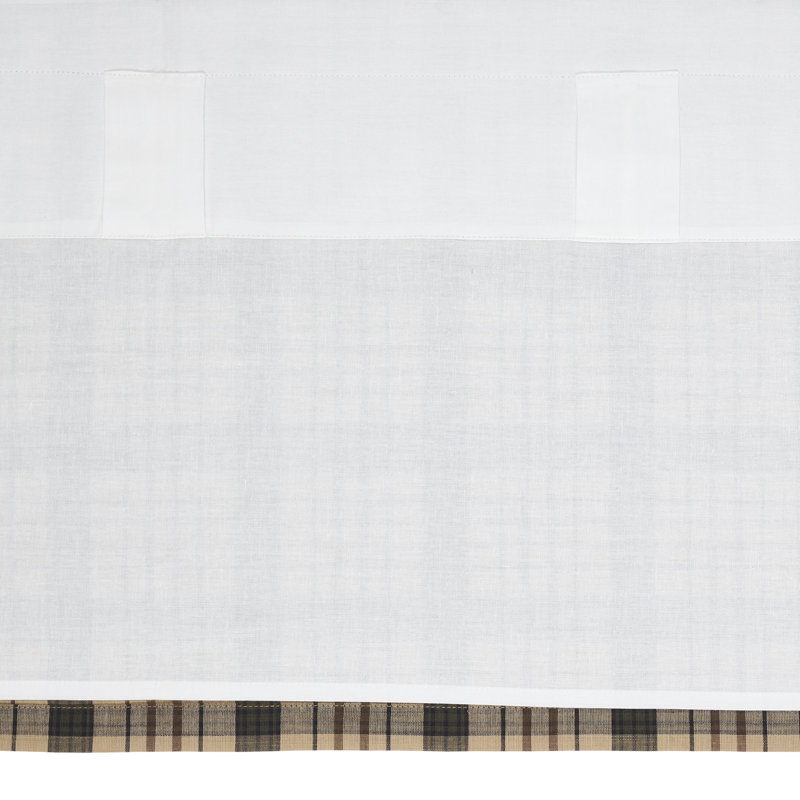 Cider Mill Plaid Cotton Valance in Khaki and Forest Green