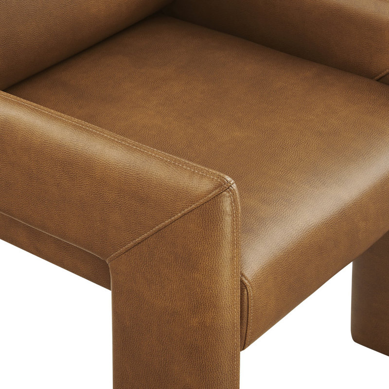 Daven Vegan Leather Dining Armchair In Canyon, Canyon