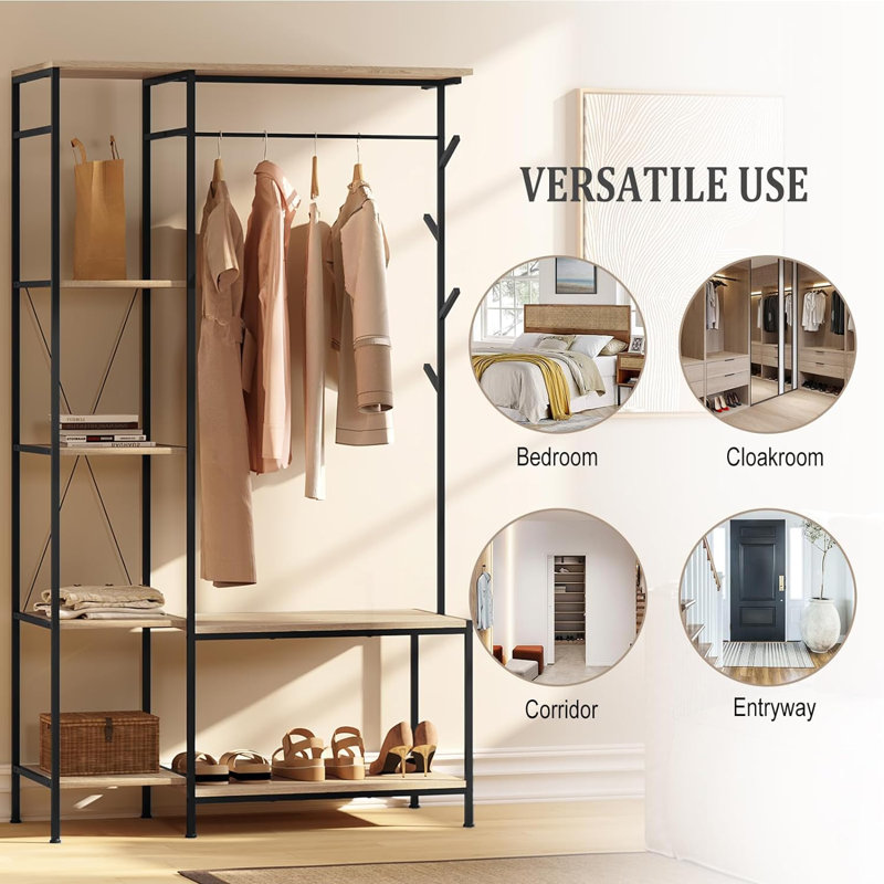 Armanda 100cm Industrial Pipe Clothing Rack